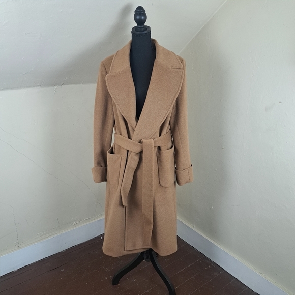 Lauren Ralph Lauren Belted Wool & Cashmere Blend Wrap Coat Size 16 - Picture 4 of 16